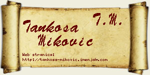 Tankosa Miković vizit kartica